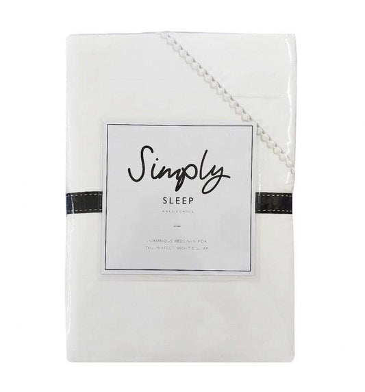 Lace 500tc Duvet Set White Single by Gallery