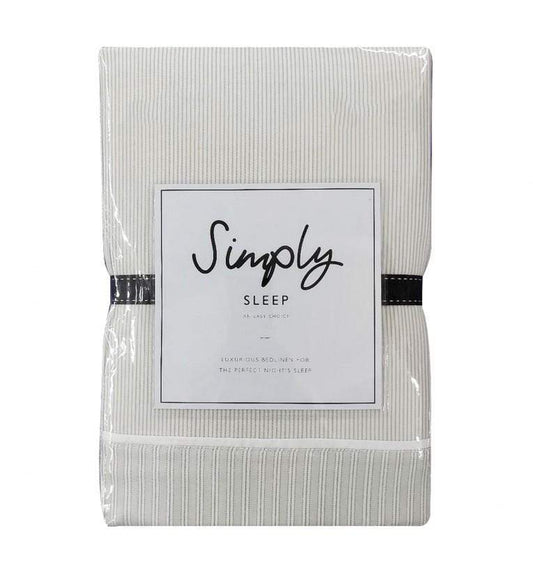 Stripe Duvet Set Natural Superking by Gallery