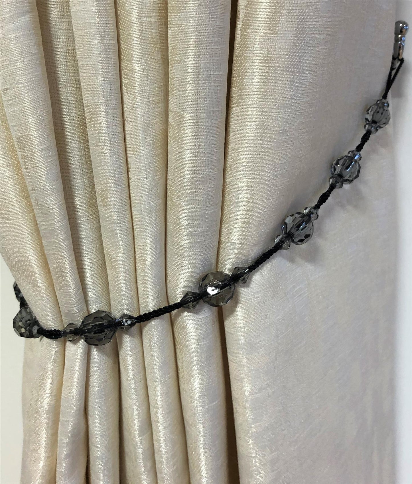 Black Twinkle Curtain Tie Backs - Pair