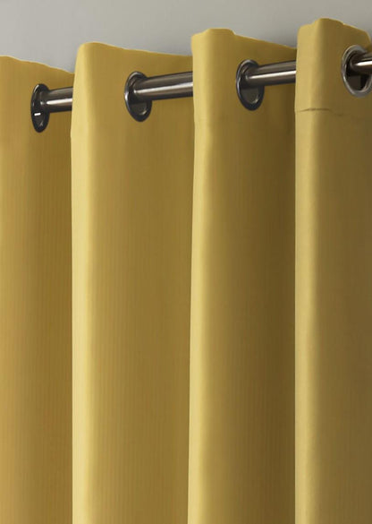 Ochre 100% Blackout Thermal Eyelet Curtains - Pair