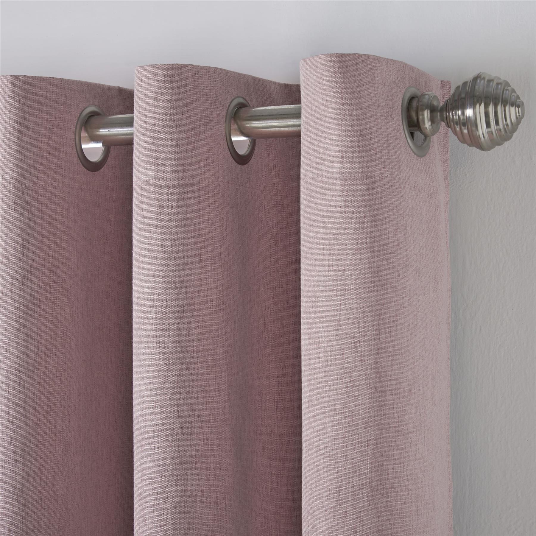 Blush Blackout Linen Look Eyelet Ring Top Curtains - Pair