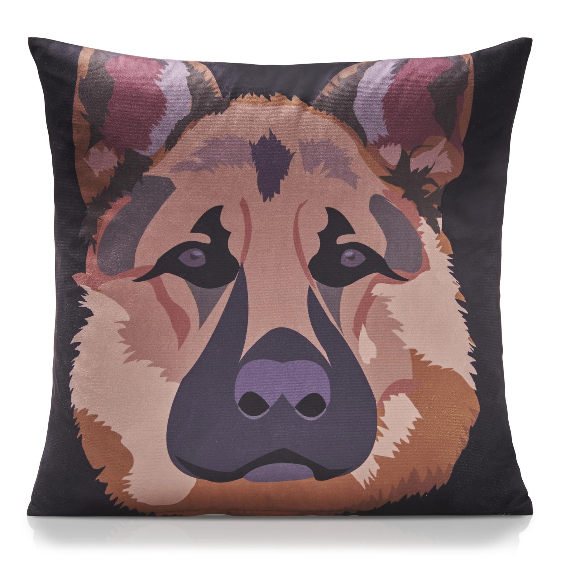 Multi German Shepherd Dog Velvet Cushion Cover