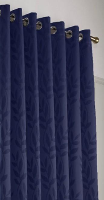 Navy Tivolia Fully Lined Eyelet Curtains - Pair - Including Free Tie Backs
