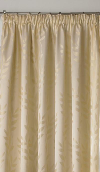 Cream Tivolia Fully Lined Pencil Pleat Curtains - Pair - Including Free Tie Backs