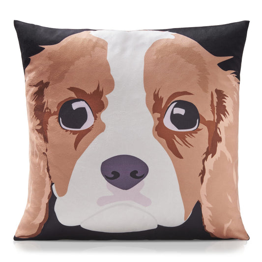 Multi Cavalier King Charles Spaniel Dog Velvet Cushion Cover