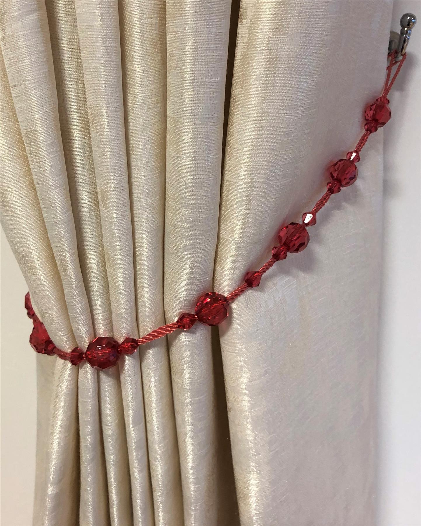 Red Twinkle Curtain Tie Backs - Pair